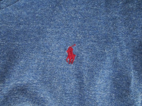 Polo Ralph Lauren Long Sleeve V-Neck Shirt Men's Sz L Blue Cotton Casual Apparel - Picture 6 of 8