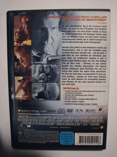 DVD – Firewall / Sehr gut erhalten !! - Bild 2 von 2