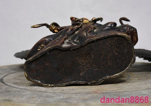 Statue de Bouddha 11" ancien temple tibétain bronze doré Redpoll ailé oiseau aigle remises aigle oiseau