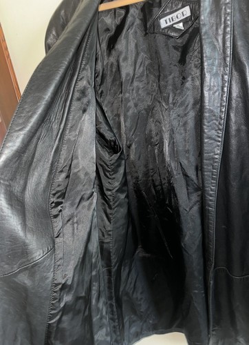 Authentic Vintage TIBOR Buttery Soft Black Genuine Leather Swing Coat Sz MED - Picture 3 of 19