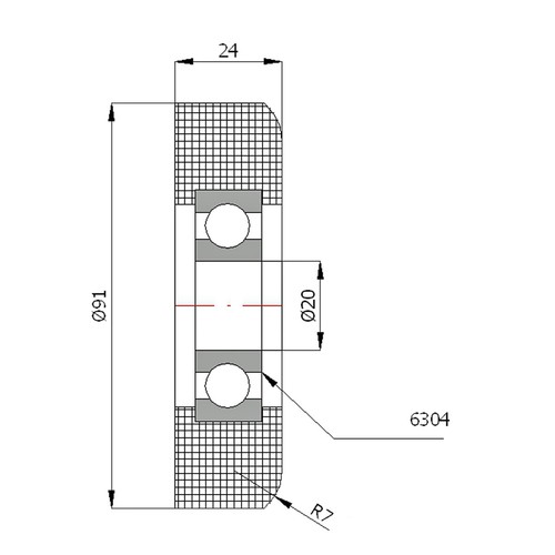  Profil- Kunststoffrolle für Tore mit/ohne Lager Polyamid Ø25mm -  Ø91mm - Bild 34 von 56