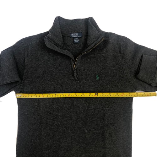 Polo ralph lauren Boys size 10-12 gray sweater 100% Cotton Henley Neck - Picture 3 of 5