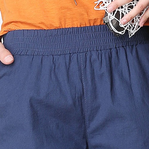 Summer Women's Casual Linen Shorts Trunks Ladies Elastic Waist Beach Short Pants - Picture 23 of 40