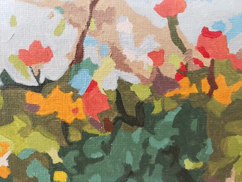 Original Acrylic Painting On Canvas Jamaican Home Tropical Yard Bright Flowers - Picture 9 of 10