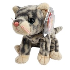 Ty Beanie Babies 1999 Silver The Cat With Tag & Tush Errors MINT