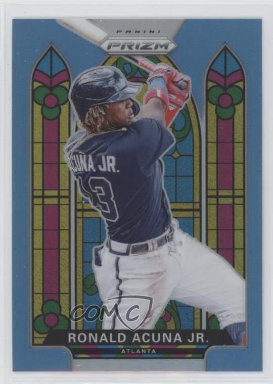 2021 Panini Prizm Stained Glass Carolina Blue Prizm Ronald Acuna Jr #SG-4