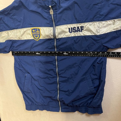 Vintage USAF AF Nylon Jacket Men’s Size Large Blue Gray Full Zip Up Air Force - Picture 4 of 10