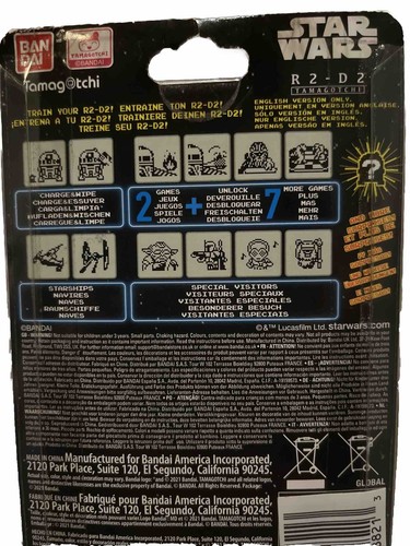 NEW Star Wars R2D2 Tamagotchi White+Blue. games Bandai Keychain Virtual Display - Picture 2 of 3