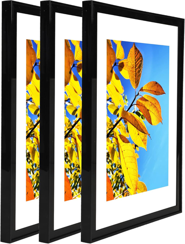 8.5X11 Picture Frame Black Set of 3 Pack 8.5X11 Picture Frames Display Pictures - Picture 8 of 12