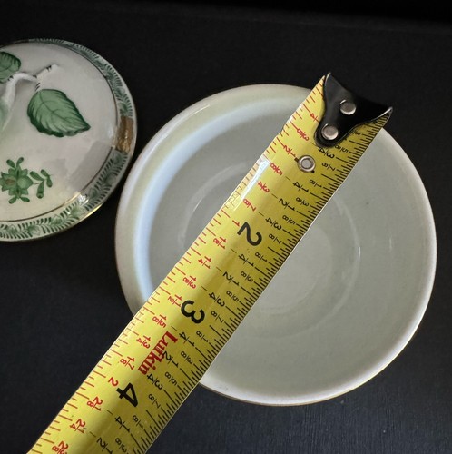 "Frasco de azucarero cubierto de porcelana verde dorado Herend perilla de rosa verde 3,5""x3,5""" - Imagen 5 de 10