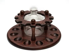 Stand Rack Round Shape for 12 Smoking Pipes Glass Tobacco Jar Humidor Holder KAF