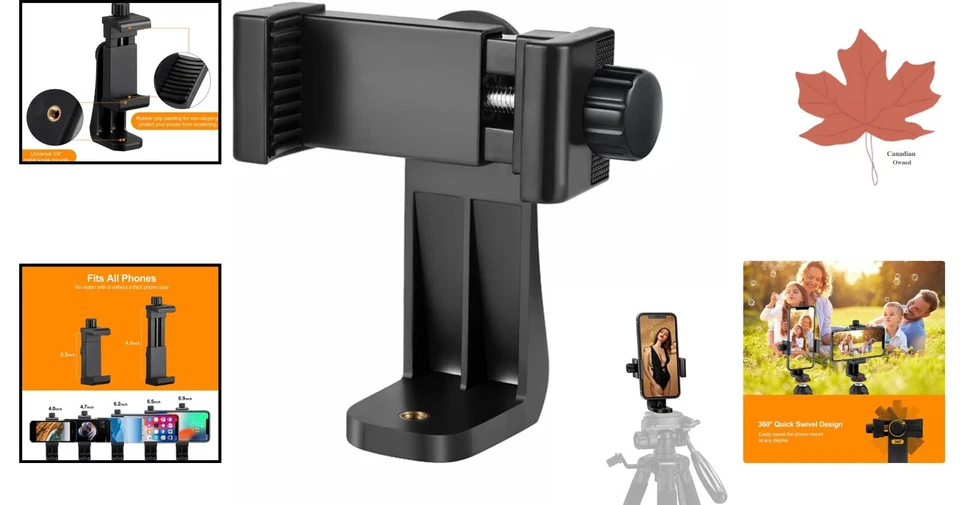 Universal Easy Phone Tripod Mount Adapter - Compatible with Any Smartphone Foto 2 de 4