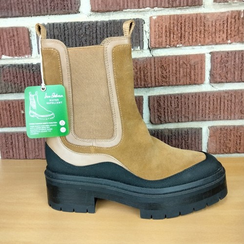 NWT San Edelman Lulia Lug Sole Pull on Chelsea Boots in Brown/Black Sz. 7.5 - Picture 7 of 11