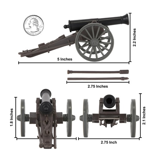 BMC CTS American Civil War 3 Cannon - Miniature Artillery 15pc Plastic Playset - Picture 3 of 5
