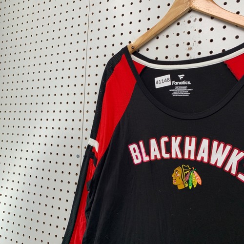 NEW Chicago Blackhawks Long Sleeve Shirt WOmens 3XL Black Fanatics 23x33.5 NWT - Picture 7 of 16