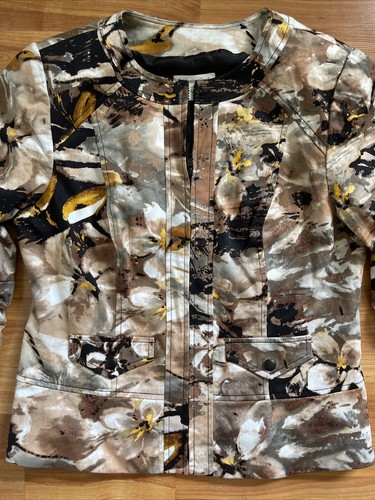 NEU COLDWATER CREEK Damen 3/4 Ärmel Reißverschluss Blazer Jacke hellbraun Gr. 10 - Bild 2 von 7