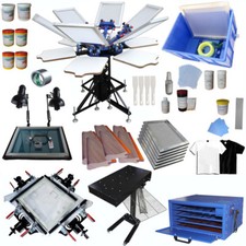 6 Color Full Set Screen Printing Kit Flash Dryer Exposure Stretcher Drying Cabin