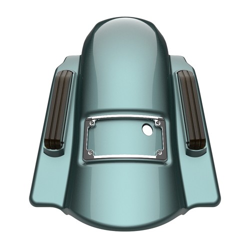 SILVER PINE Dual Uncut Dominator Extended Stretched Rear Fender Fits Harley 14+ - Picture 2 of 11