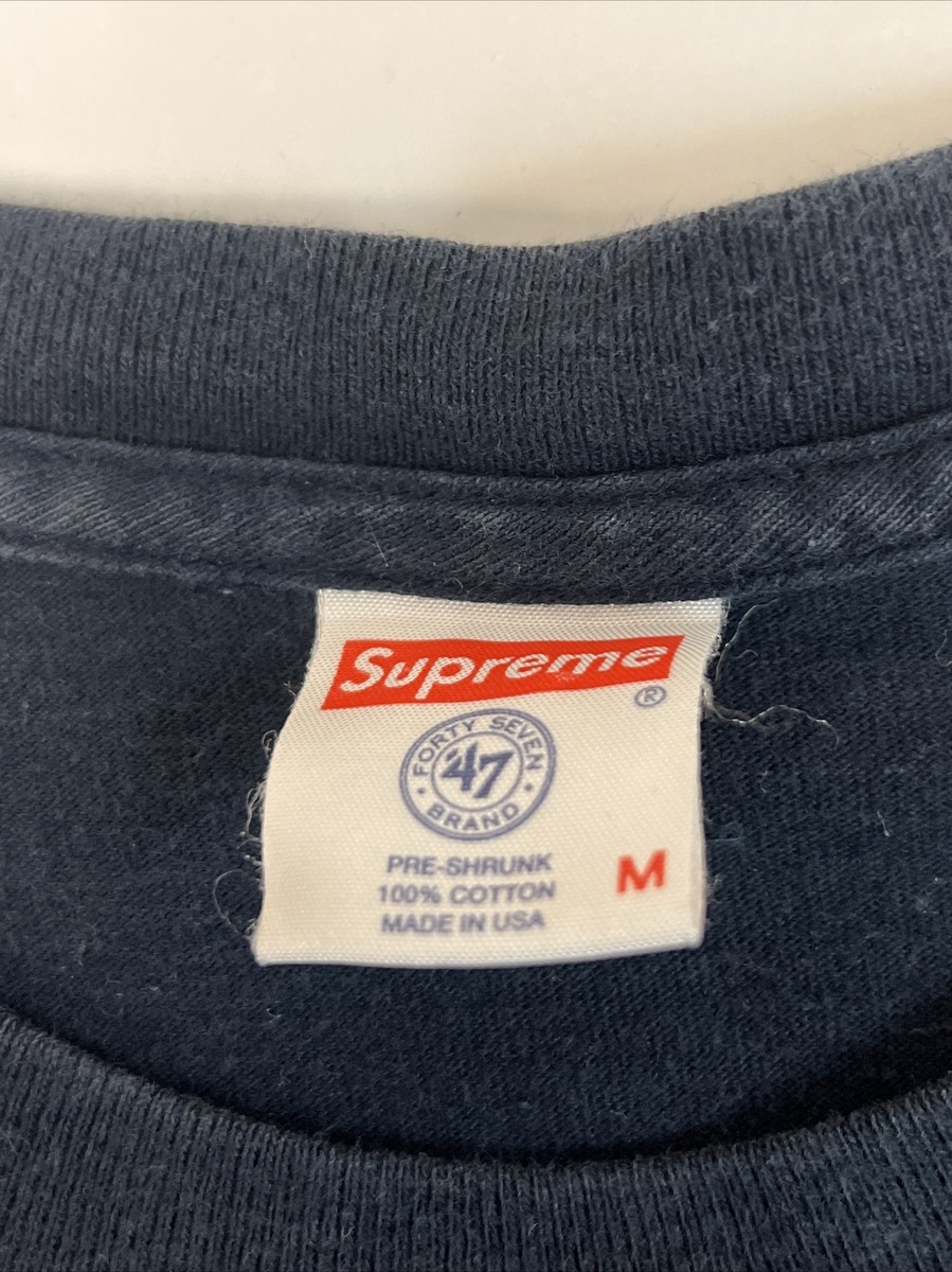 Supreme New York Yankees Box Logo Tee Navy Size M Used SS15 | eBay