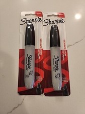 2 Pack SHARPIE BLACK PERMANENT MARKER, LARGE BROAD TIP, FOR CRAFT OR SCHOOL, NEW