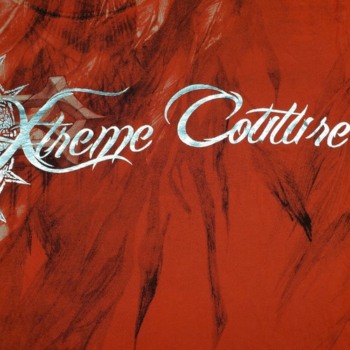 Xtreme Couture Mens Shirt Large Red Cross Script Sell Out All Over Print Y2K - Picture 4 of 13