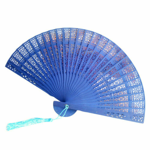Hand Held Flower Fan Chinese Wedding Dance Style Wooden Lace Party Folding - Picture 2 of 21