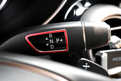 Red Aluminum Gear Shift Control Lever Frame Trim 2PCS For Benz C-Class 2015-2021 - Picture 4 of 6