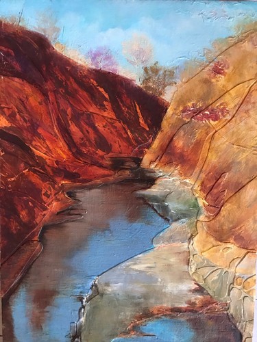 Oil Painting Arizona Southwest Grand Canyon Or Sedona Red Rock River Landscape - Picture 2 of 9