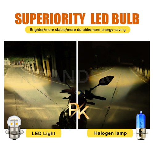 P15S 3030 12 LED Bulb Motorcycle Headlight ATV Driving Light 6-30V Warm White - Foto 8 di 12