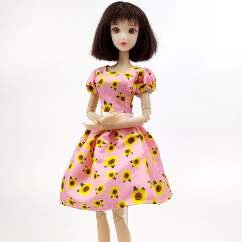 Spring Polka Bow Sunflower Dress For 11.5" Doll Clothes Outfits Accessories 1:6 - Imagen 7 de 20