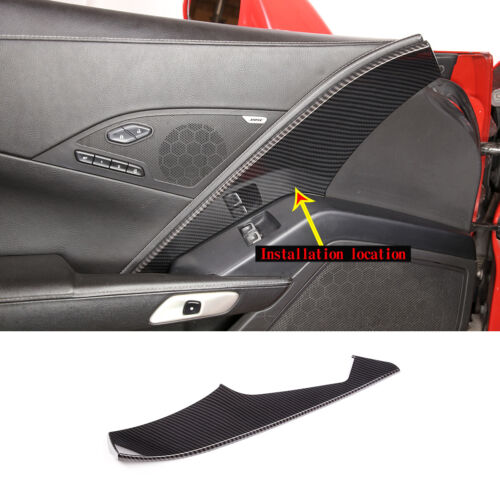 ABS Carbon Door Panel Cover Auto Parts Trim For Chev-rolet Corvette C7 14-2019 - Foto 2 di 8