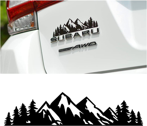 Snow Mountain Trees for Car, Mountains Graphic Decal (Black Mountain/1 PCS) - Picture 1 of 5