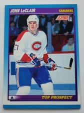 1991 Score Hockey John LeClair Montreal Canadiens #343 RC