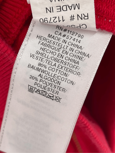 Sudadera con capucha True Religion cremallera completa para mujer talla pequeña roja dorada manga campana 3/4 - Imagen 11 de 13