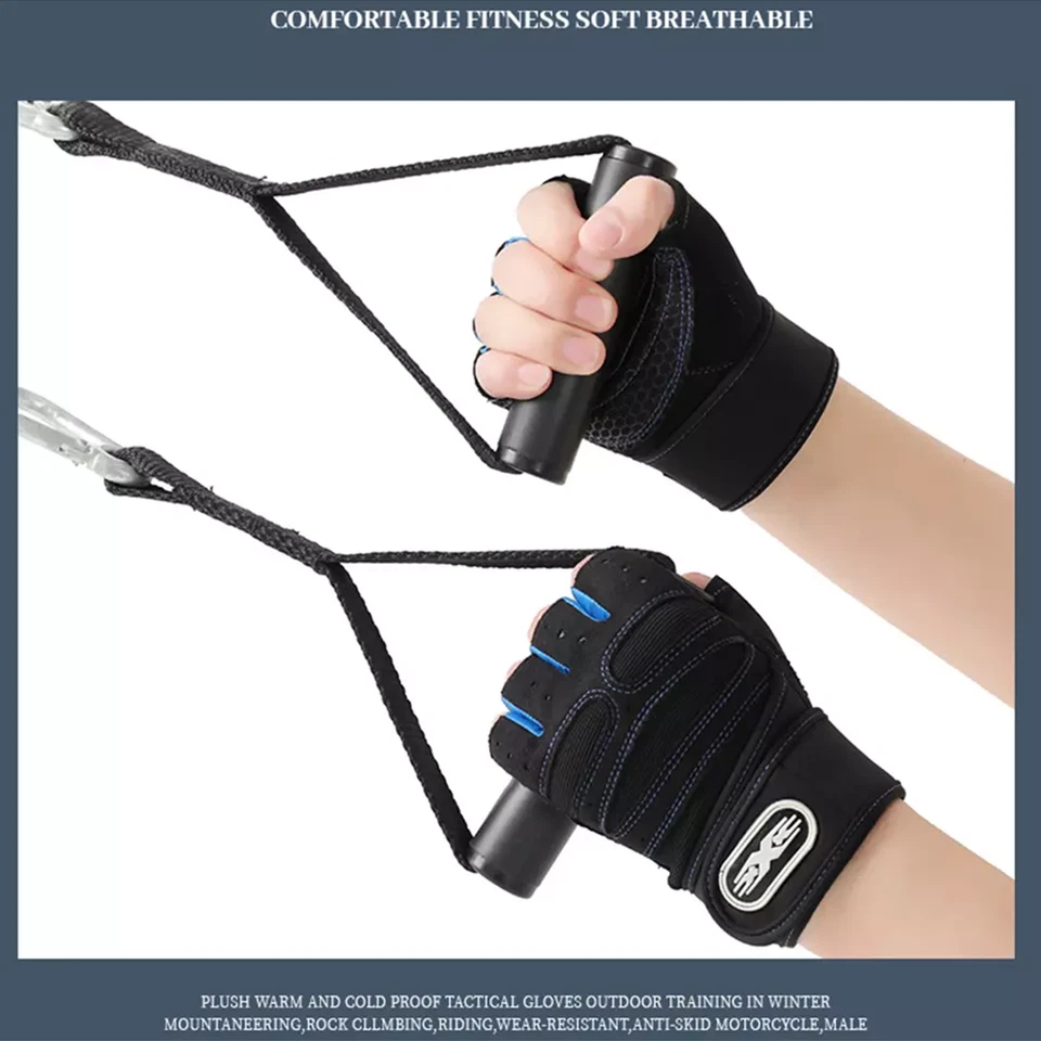 Guantes de fitness levantamiento de pesas gimnasio entrenamiento muñeca envoltura correa hombres mujeres EE. UU. Foto 4 de 4