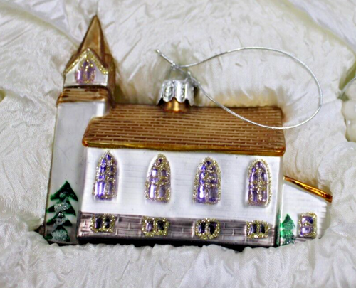 KURT ADLER GLASS 6 ORNAMENTS 1ST CHRISTMAS BRIDE GROOM WEDDING - Picture 7 of 9