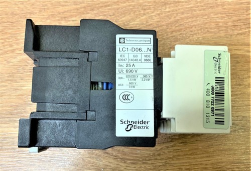 TELEMECANIQUE CONTACTOR LC1-D06N WITH AUXILIARY CONTACT BLOCK LADN 22 C - Picture 3 of 10