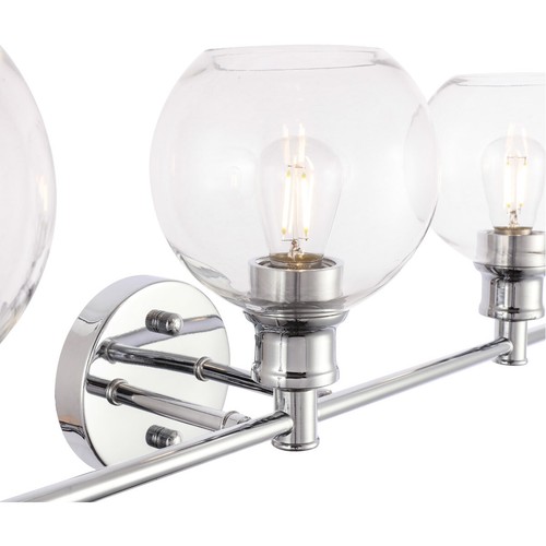 Wall Sconce Chrome Glass Shades Vanity Dining Room Bathroom Light Fixture 28" - Picture 11 of 12