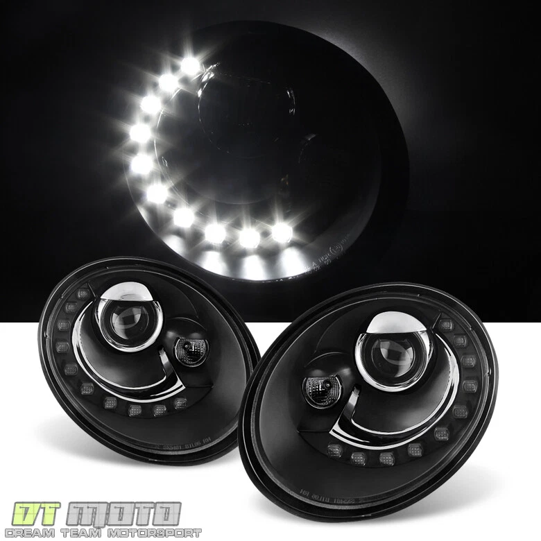 Faros proyectores VW Beetle 2006-2010 con par de luces de circulación LED DRL izquierda+derecha Foto 2 de 4