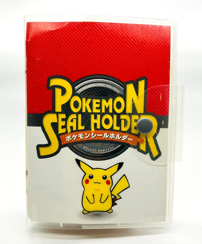 Pokemon Stamp Seal Holder File Snap Stock Book Pikachu Sheet Limited Vintage - Picture 2 of 24