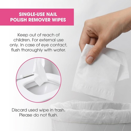 Portable Nail Polish Remover Wipes - 500 Aloe Vera Pads for Easy Travel & Care - Picture 9 of 11