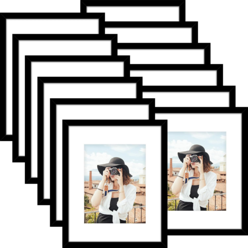 8X10 Picture Frame Set of 12, Display 5X7 with Mat or 8X10 without Mat, Photo Fr - Picture 11 of 19