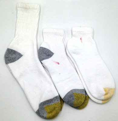 $40 GOLD TOE Mens 4 PAIR PACK WHITE BLUE ATHLETIC COTTON QUARTER SOCKS SHOE 6-12 $40 GOLD TOE Mens 4 PAIR PACK WHITE BLUE ATHLETIC COTTON QUARTER SOCKS SHOE 6-12