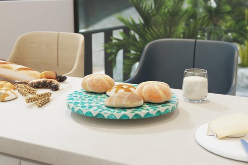 Mother of Pearl Lazy Susan for Countertop Table Wood Decorative Turntable 360... - Picture 6 of 9