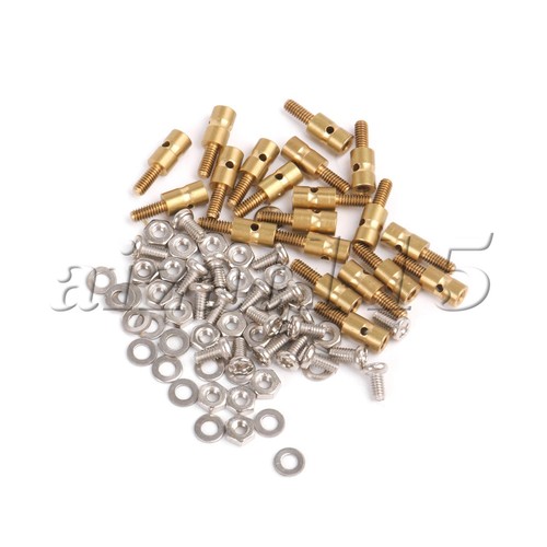 40 piezas de conector de varillas de empuje para avión modelo de radiocontrol 1 mm plateado - Imagen 4 de 6