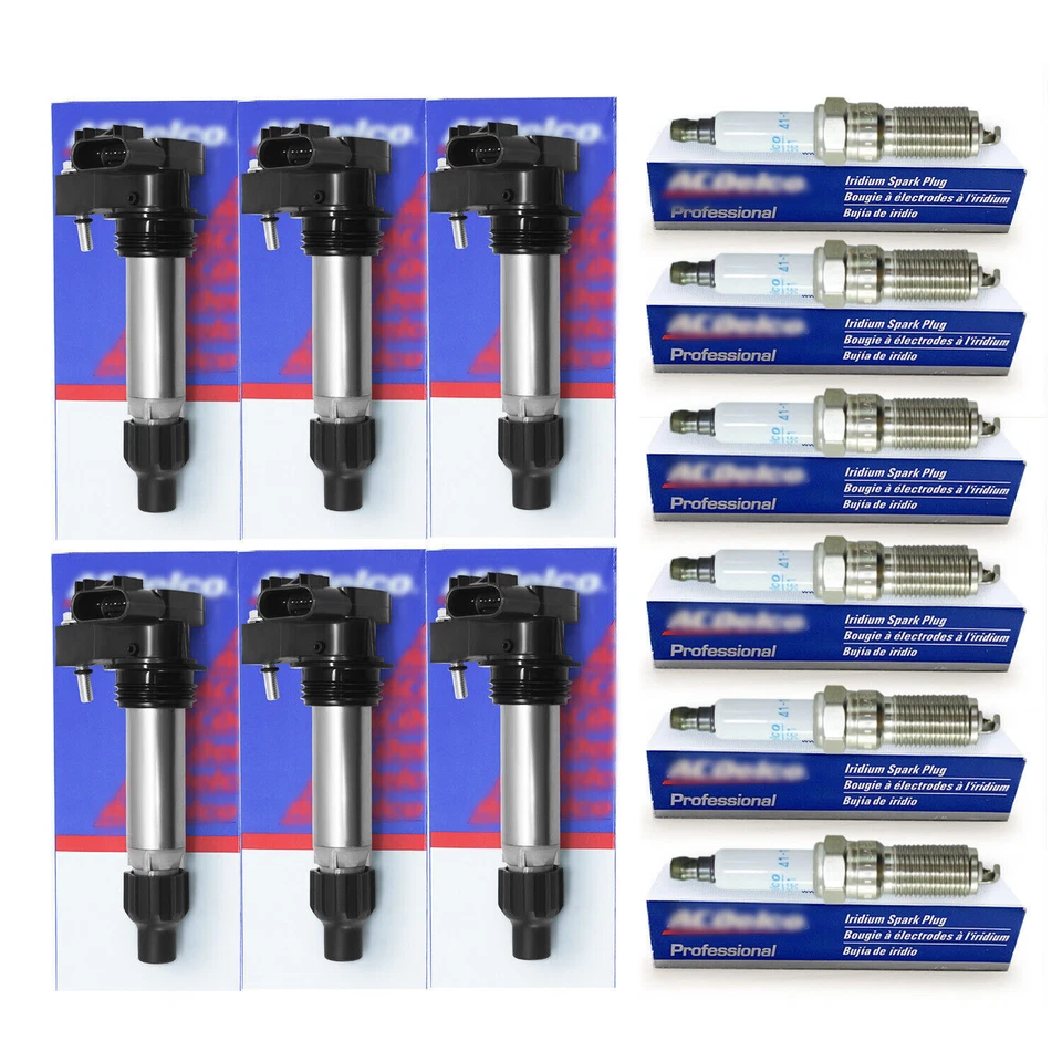 6 Pack 12632479 D515C Ignition Coil & 41-109 Spark Plug For GMC Chevrolet Buick Foto 2 de 4