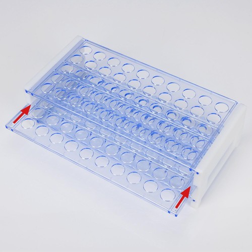 3-Tier Test Tube Rack Blue Plastic 50-Place Holder Lab Scientific Experiments - Picture 2 of 5