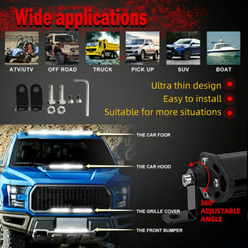 20inch Ultra Slim Led Light Bar Single Row Spot Flood Work Truck SUV ATV 21" 22" - Picture 10 of 11