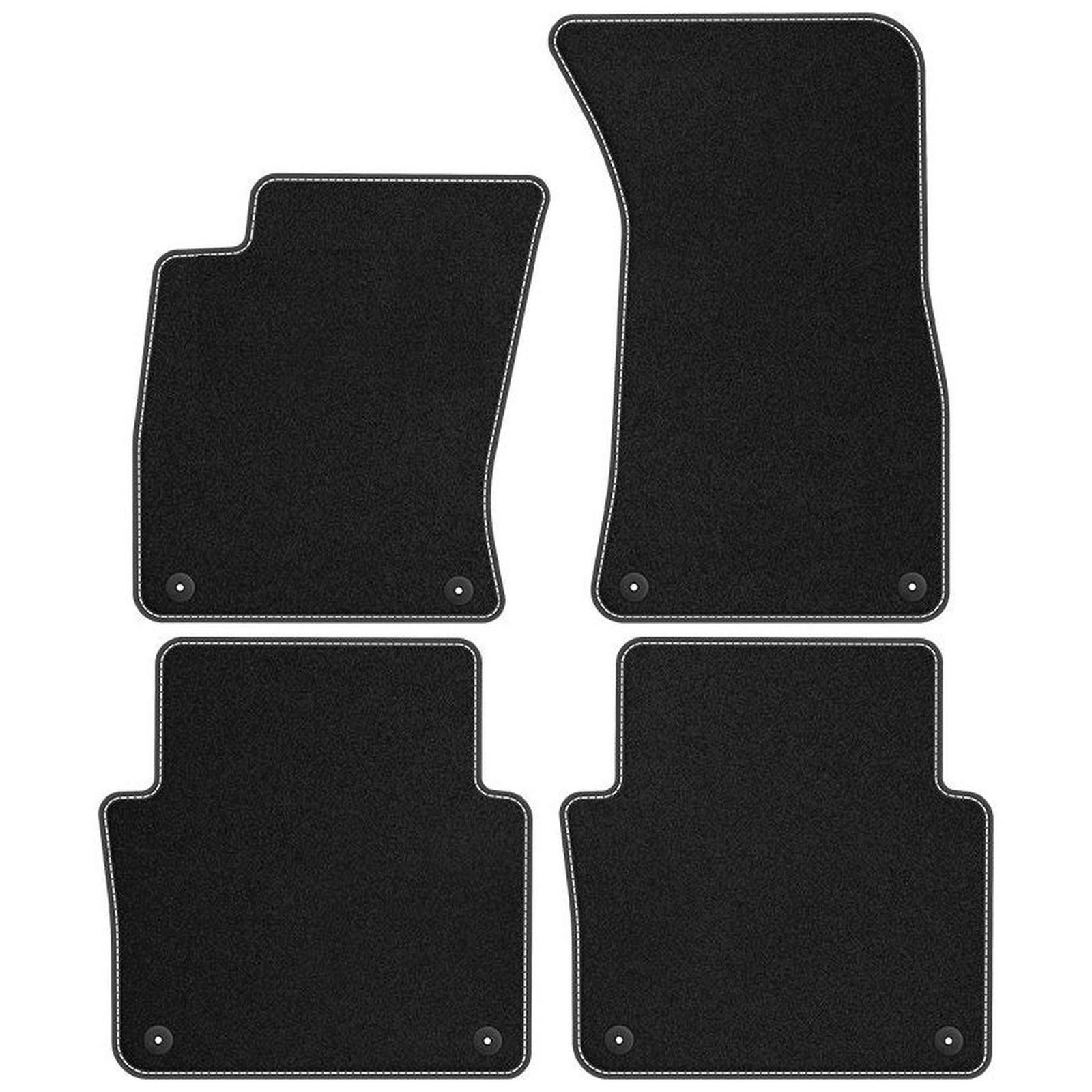 Tapis de sol en velours Audi A8 D3 blanc mat pour un intérieur de voiture lumineux et épuré