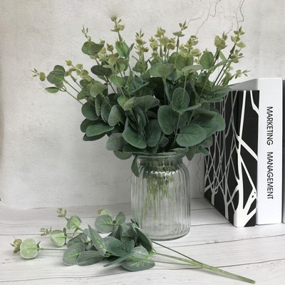 Artificial Fake Leaf Eucalyptus Green Plant Silk Flowers Nordic Home Decor Artificial Fake Leaf Eucalyptus Green Plant Silk Flowers Nordic Home Decor
